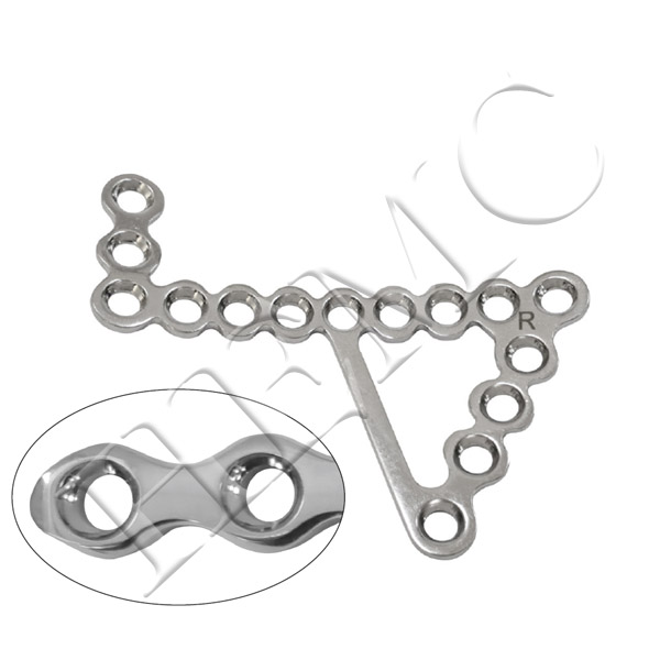 3.5mm PELVIC INTRAPECTINEAL PLATE, (DC ROUND HOLES)