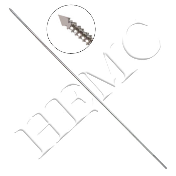 GUIDE WIRE, FRONT THREADED, Trocar tip S.S.