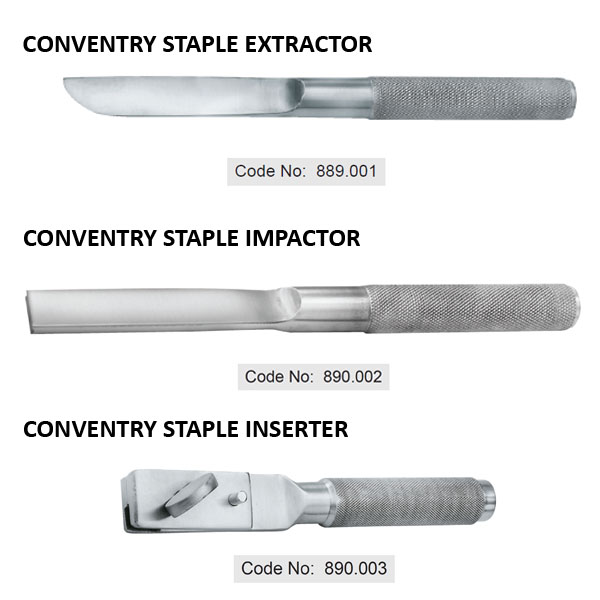 INSTRUMENT SET FOR COVENTRY BONE STAPLE
