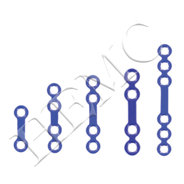 1.5mm STRAIGHT PLATES* WITH BRIDGE, TITANIUM (MID FACE)