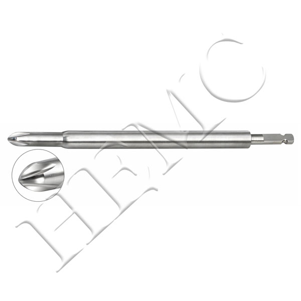 QUICK COUPLING END SCREW DRIVER, HEXAGONAL TIP WITH SLIT