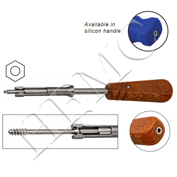 CANNULATED HEXAGONAL TIP SCREW DRIVER WITH SLEEVE FIBER HANDLE