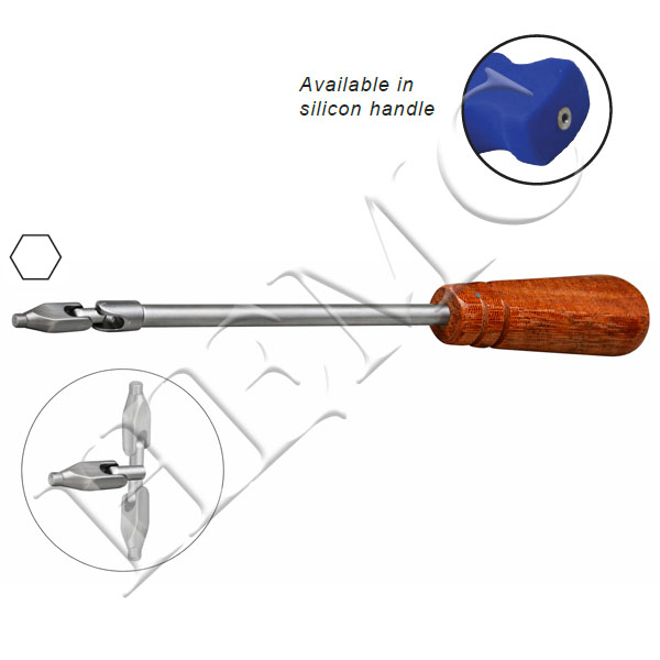 SHORT HINGED HEXAGONAL TIP SCREW DRIVER WITH FIBER HANDLE