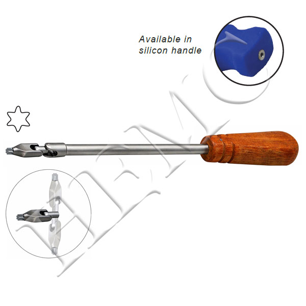 SHORT HINGED STAR TIP SCREW DRIVER WITH FIBER HANDLE