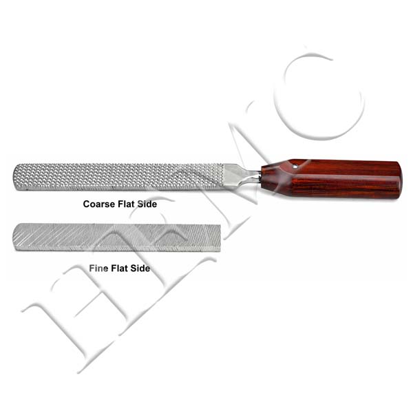 BONE FILE FLAT WITH FIBER HANDLE